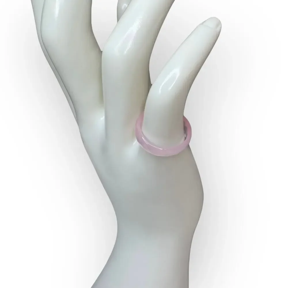 Vintage Pink Agate Stacking Ring‎ Size 6.5